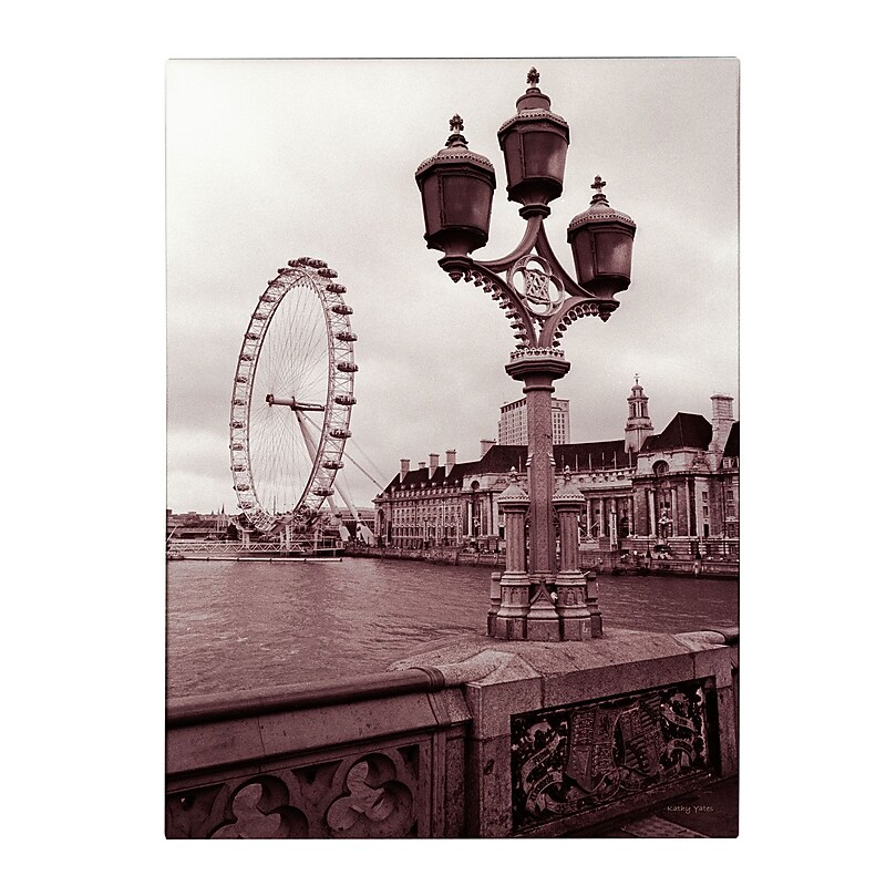 Trademark Fine Art Kathy Yates 'London Eye 2' Canvas Art 22x32 Inches image 1