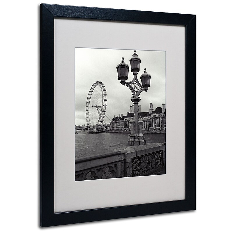 Kathy Yates 'London Eye' Matted Framed Art - 11x14 Inches - Wood Frame image 1