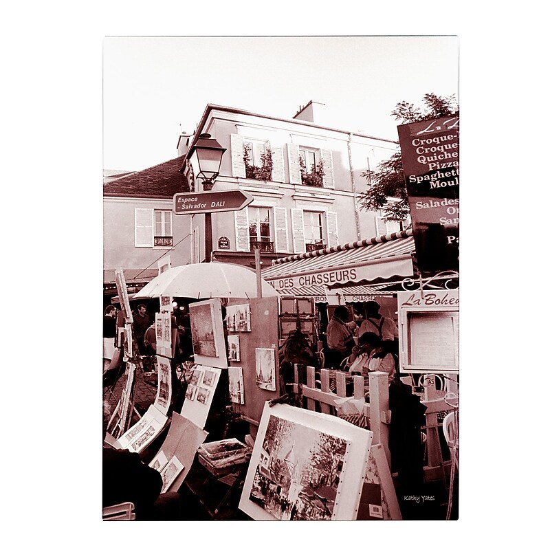 Trademark Fine Art Kathy Yates 'Montmartre 2' Matted Art Black Frame 11x14 Inches image 1