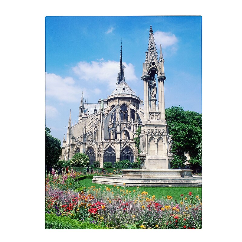 Trademark Fine Art 22" x 32" Wooden Frame Notre Dame in Spring image 1