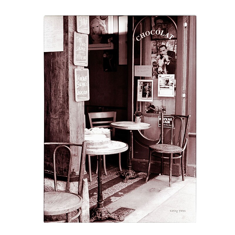 Trademark Fine Art Kathy Yates 'Paris Cafe' Matted Art Black Frame 11x14 Inches image 1