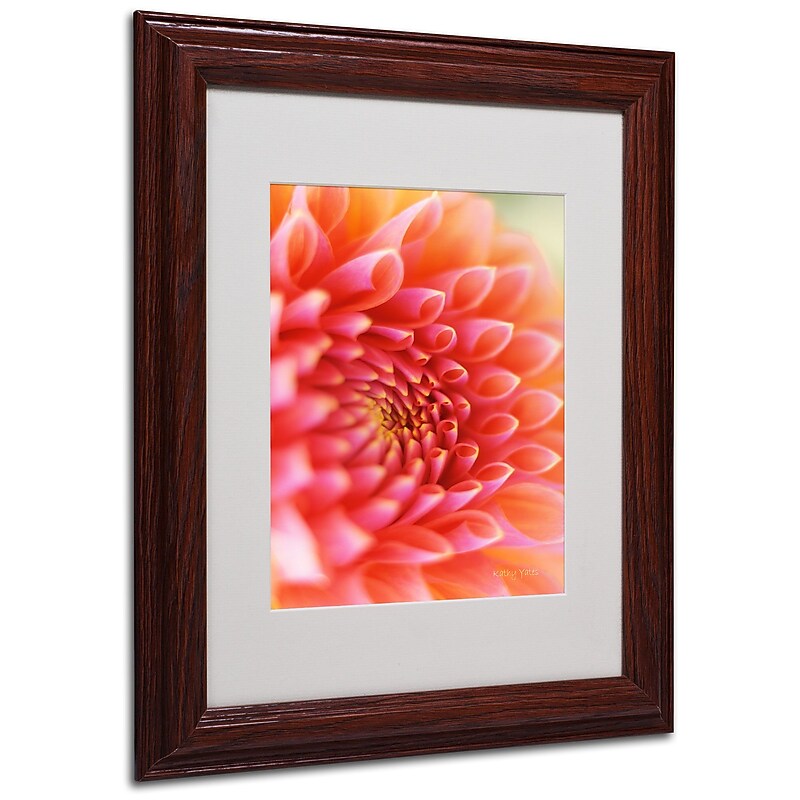 Kathy Yates 'New Beginnings' Matted Framed Art - 16x20 Inches - Wood Frame image 1