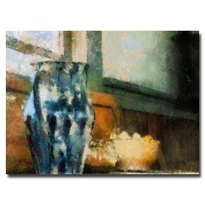 Trademark Fine Art Lois Bryan 'Still Life with Blue Jug' Canvas Art 30x47 Inches image 1