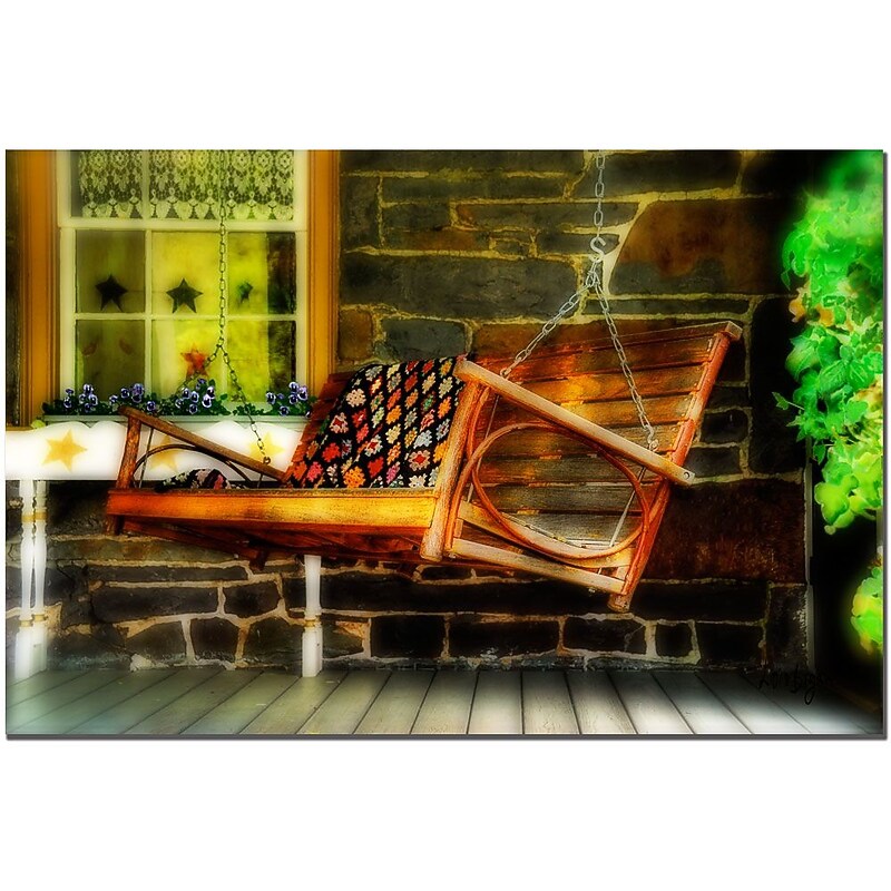 Trademark Fine Art Swing Me by Lois Bryan-Canvas Ready to Hang 16x24 Inches image 1