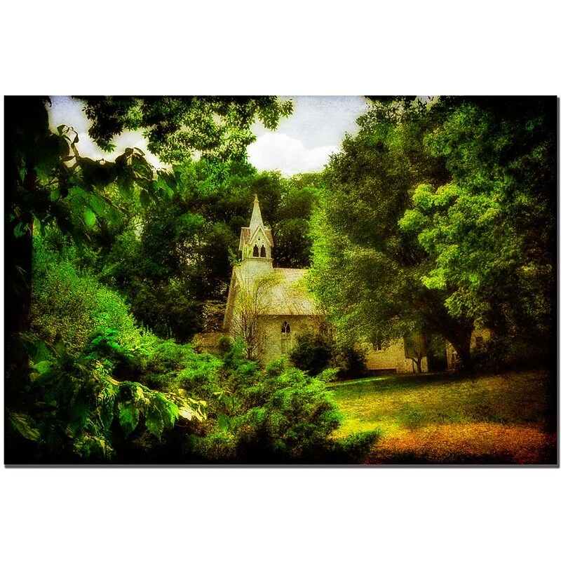 Trademark Fine Art The Little Church on the Corner by Lois Bryan Art 16x24 Inches image 1