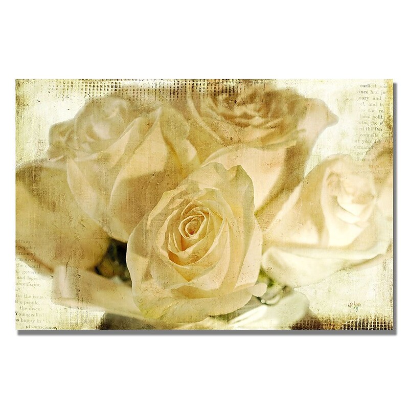 Trademark Fine Art Lois Bryan 'White Rose's' Canvas Art 22x32 Inches image 1