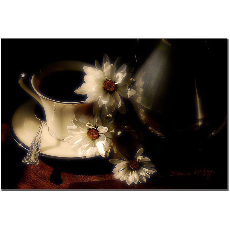 Trademark Fine Art More Coffee Anyone? by Lois Bryan Canvas Art 16x24 Inches image 1
