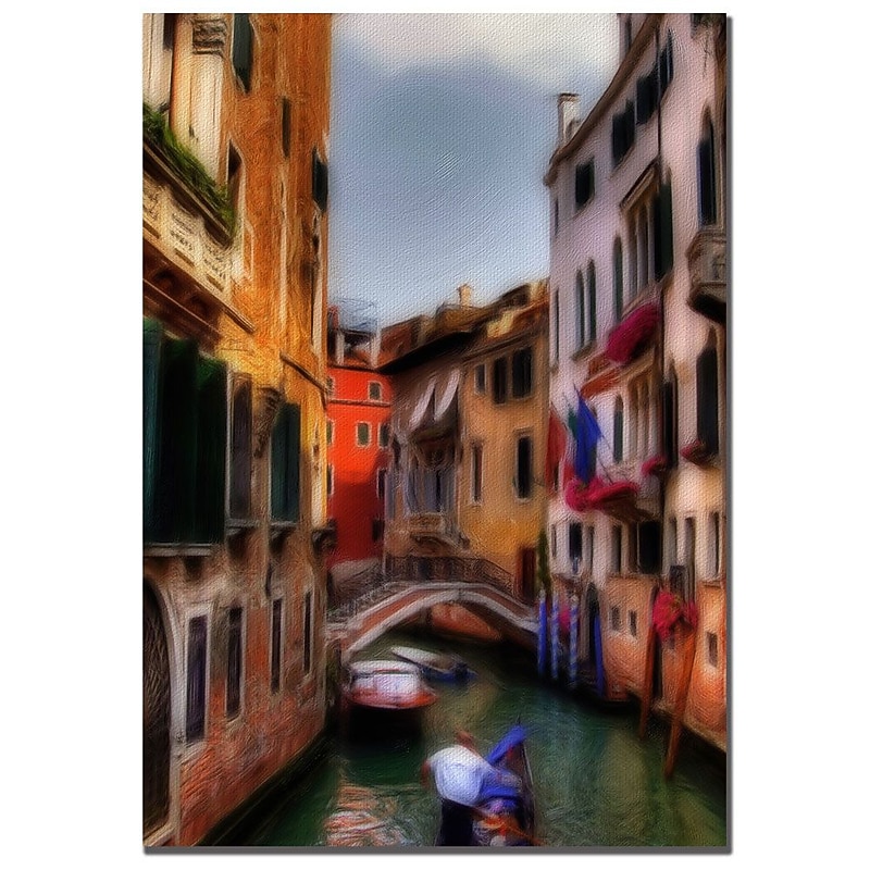 Trademark Fine Art Lois Bryan 'Venetian Canal' Canvas Art 18x24 Inches image 1