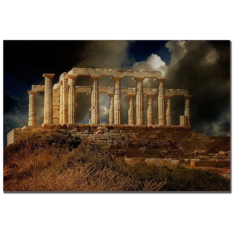 Trademark Fine Art Lois Bryan 'Temple of Poseidon' Canvas Art 22x32 Inches image 1