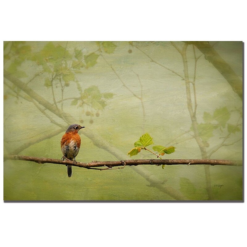 Trademark Fine Art Lois Bryan 'Bluebird in Spring' Canvas Art 22x32 Inches image 1