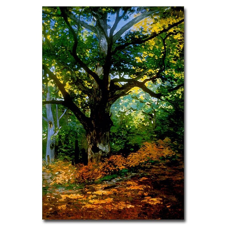 Trademark Fine Art Claude Monet, 'Bodmer Oak, Fontainebleau Forest' Canvas Art 22 x 32 Inches image 1