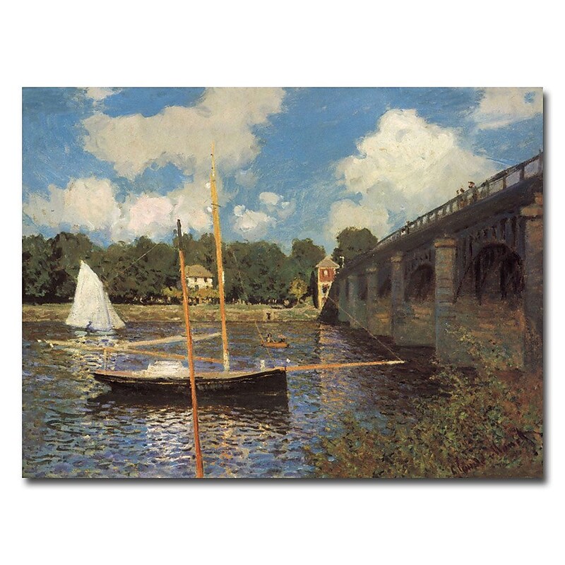 Trademark Fine Art Claude Monet, 'Bridge at Argenteuil II' Canvas Art 24x32 Inches image 1