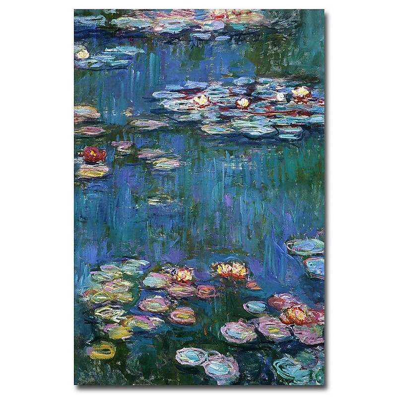 Trademark Fine Art Claude Monet, 'Waterlilies Classic' Canvas Art 30x47 Inches image 1