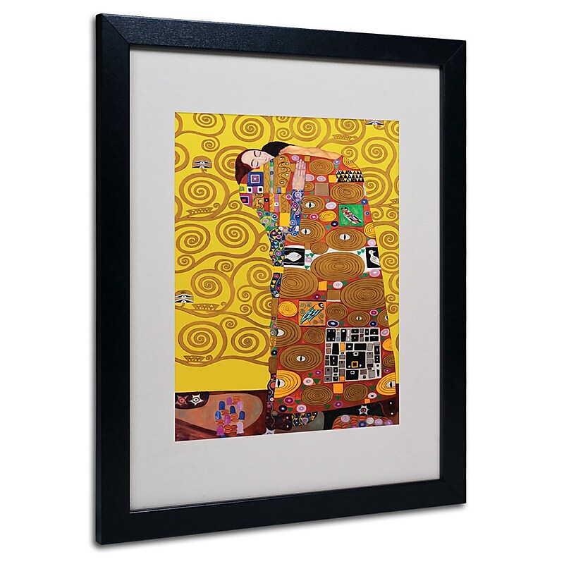 Gustav Klimt 'Fulfillment' Framed Matted Art - 11x14 Inches - Wood Frame image 1