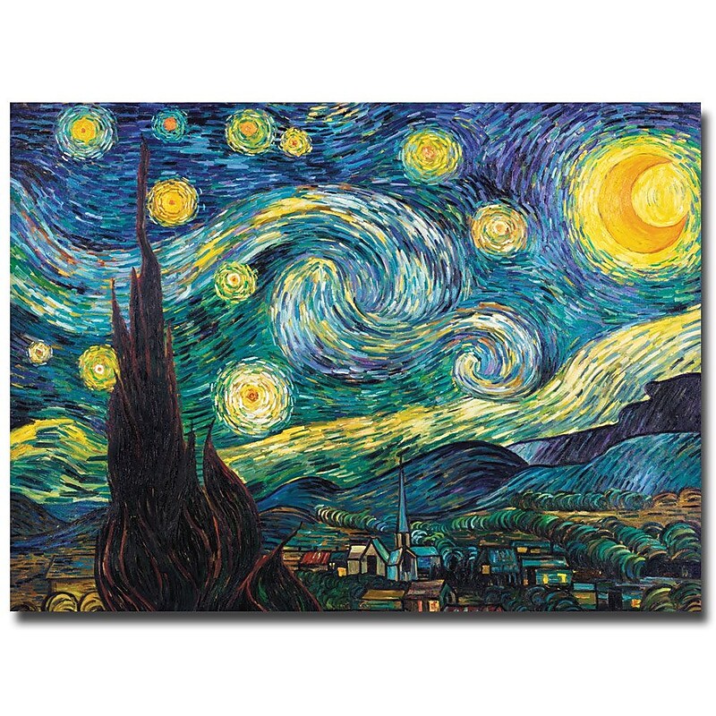 Trademark Fine Art Vincent van Gogh 'Starry Night' Canvas Art 35x47 Inches image 1