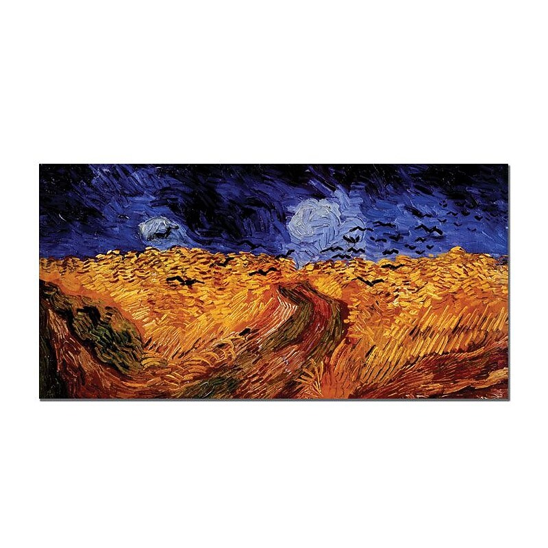Trademark Fine Art Vincent van Gogh 'Wheatfield with Crows' Canvas Art 16x32 Inches image 1