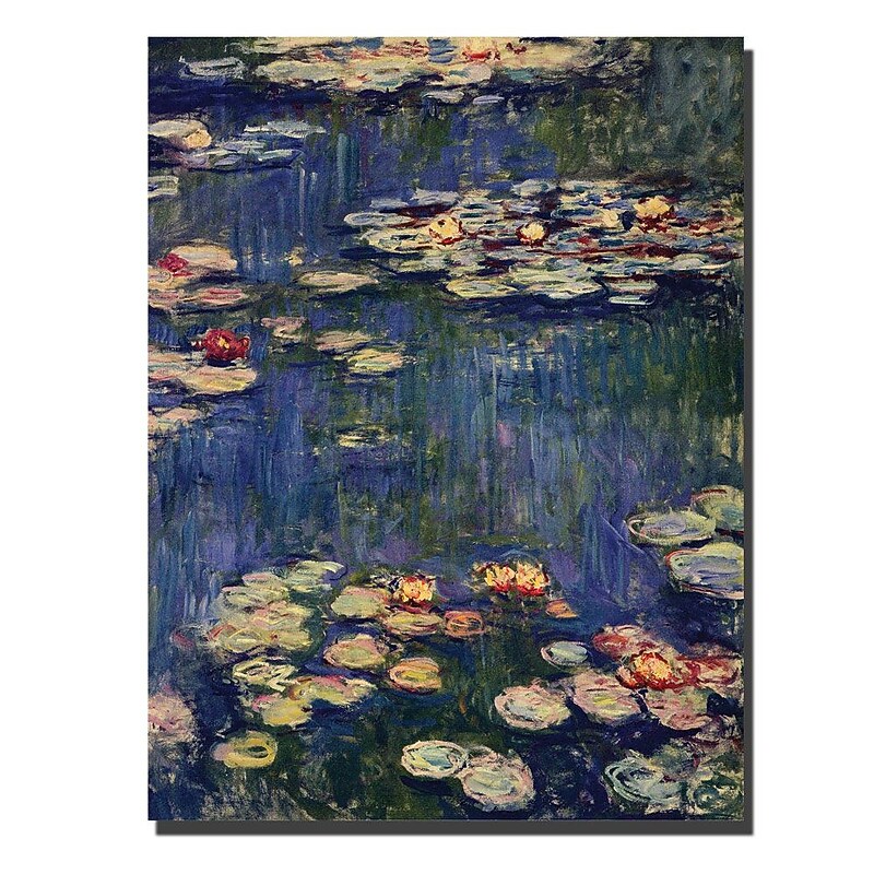 Trademark Fine Art 18" x 24" Wooden Frame Water Lilies image 1