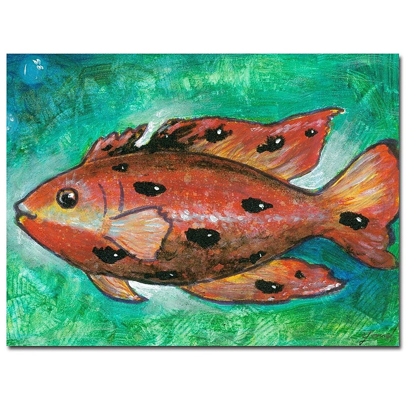 Trademark Fine Art Yonel 'Orange Fish' Canvas Art 35x47 Inches image 1