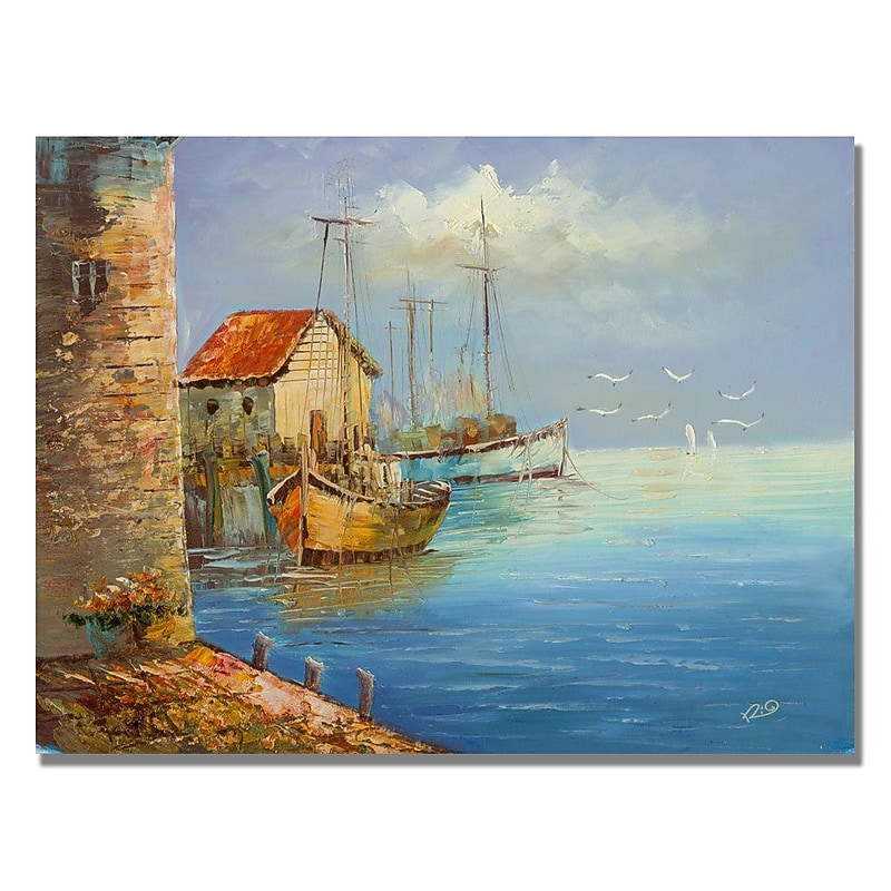 Trademark Fine Art Rio 'Fishing Wharf' Canvas Art 18x24 Inches image 1
