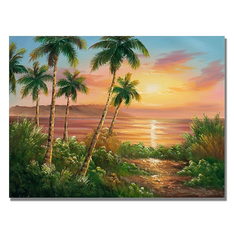 Trademark Fine Art Rio 'Pacific Sunset' Canvas Art 18x24 Inches image 1