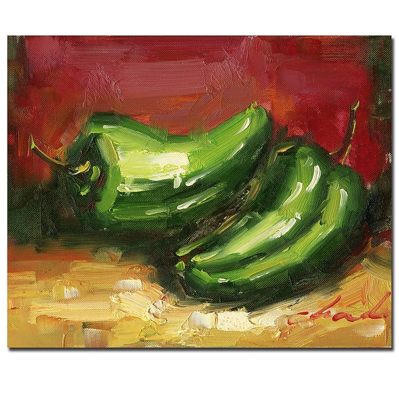 Trademark Fine Art 'Jalopeno Peppers' Canvas Art 18x24 Inches image 1