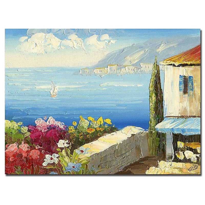 Trademark Fine Art Rio 'Mideterreanean Cottage' Canvas Art 26x32 Inches image 1