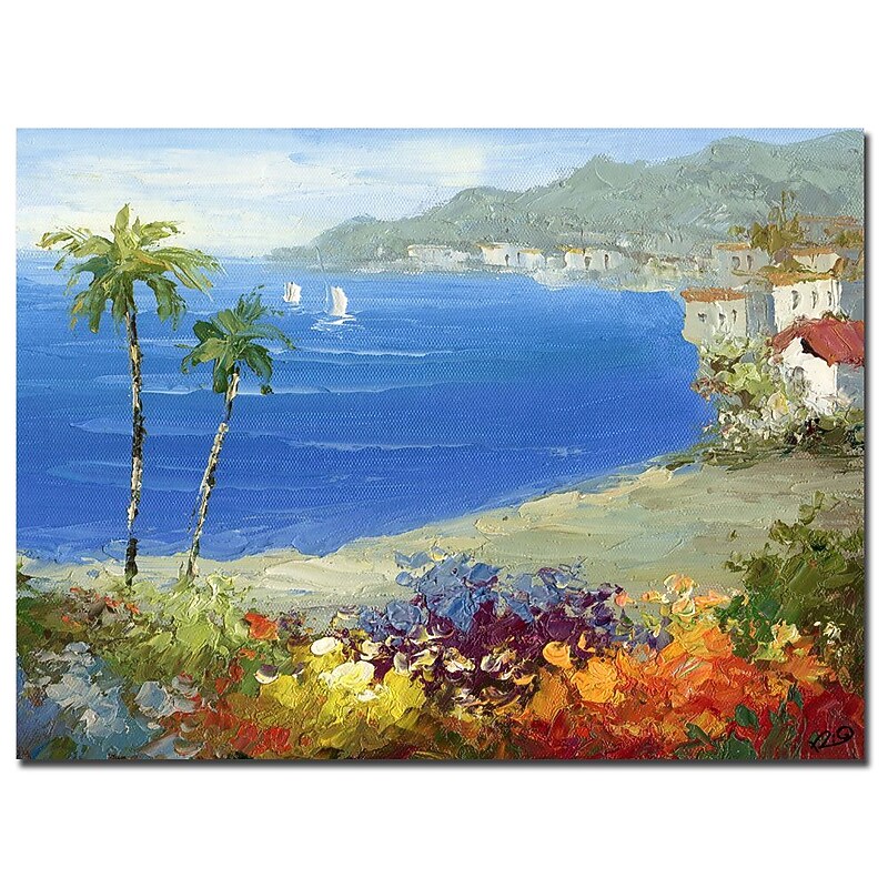 Trademark Fine Art Rio 'Mideterreanean Beach' Canvas Art 26x32 Inches image 1