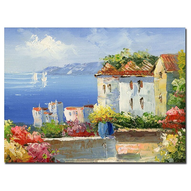 Trademark Fine Art Rio 'Mideterreanean Villa' Canvas Art 26x32 Inches image 1