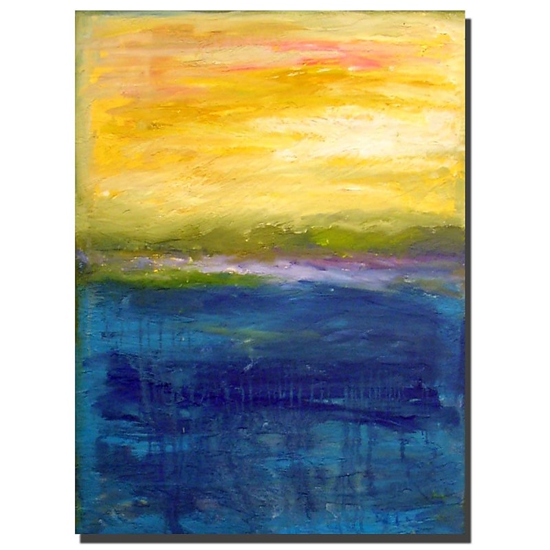Trademark Fine Art Gold and Pink Abstract by Michelle Calkins-Ready to Hang 24x32 Inches image 1