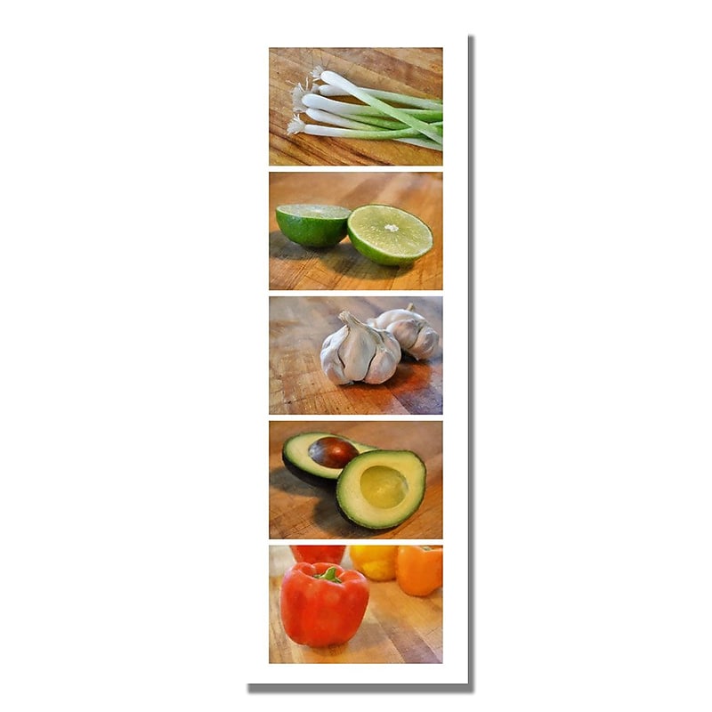 Trademark Fine Art Michelle Calkins 'Vegtables' Canvas Art 8x24 Inches image 1