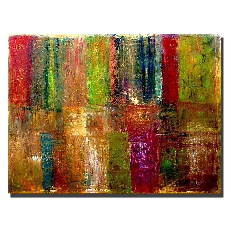 Trademark Fine Art Michelle Calkins 'Color Abstract' Canvas Art Ready to Hang 35x47 Inches image 1