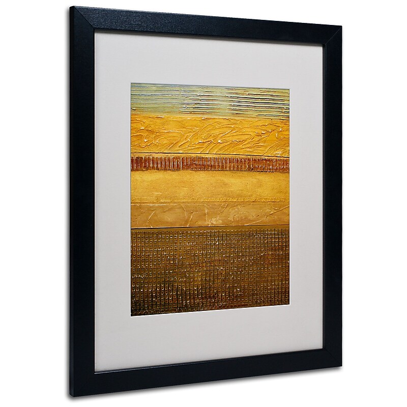 Trademark Fine Art Michelle Calkins 'Earth Layers Abstract' Matted Art Black Frame 16x20 Inches image 1