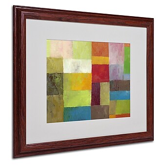 Michelle Calkins 'Abstract Color Panels 4' Matted Framed Art - 16x20 Inches - Wood Frame