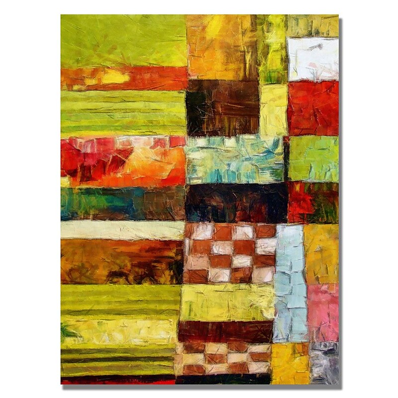 Trademark Fine Art Michelle Calkins 'Checkers and Stripes' Canvas Art image 1