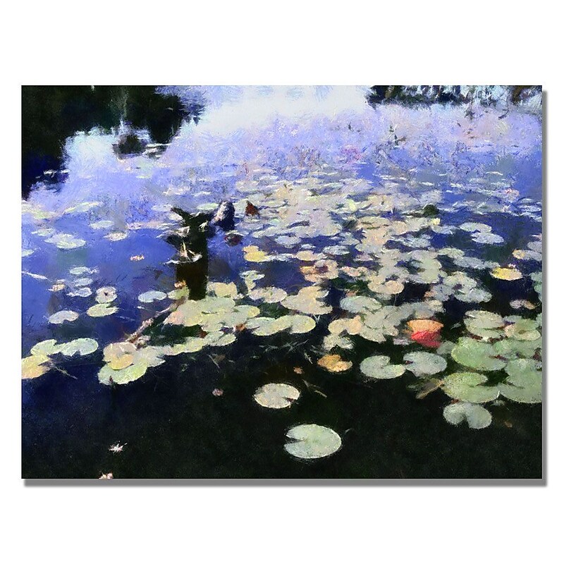 Trademark Fine Art Michelle Calkins 'Water Lilies in the River II' Canvas Art image 1