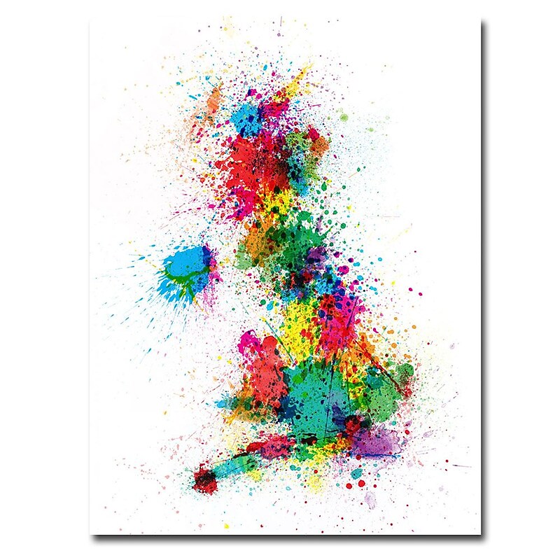 Trademark Fine Art Michael Tompsett 'UK-Paint Splashes' Canvas Art 18x24 Inches image 1