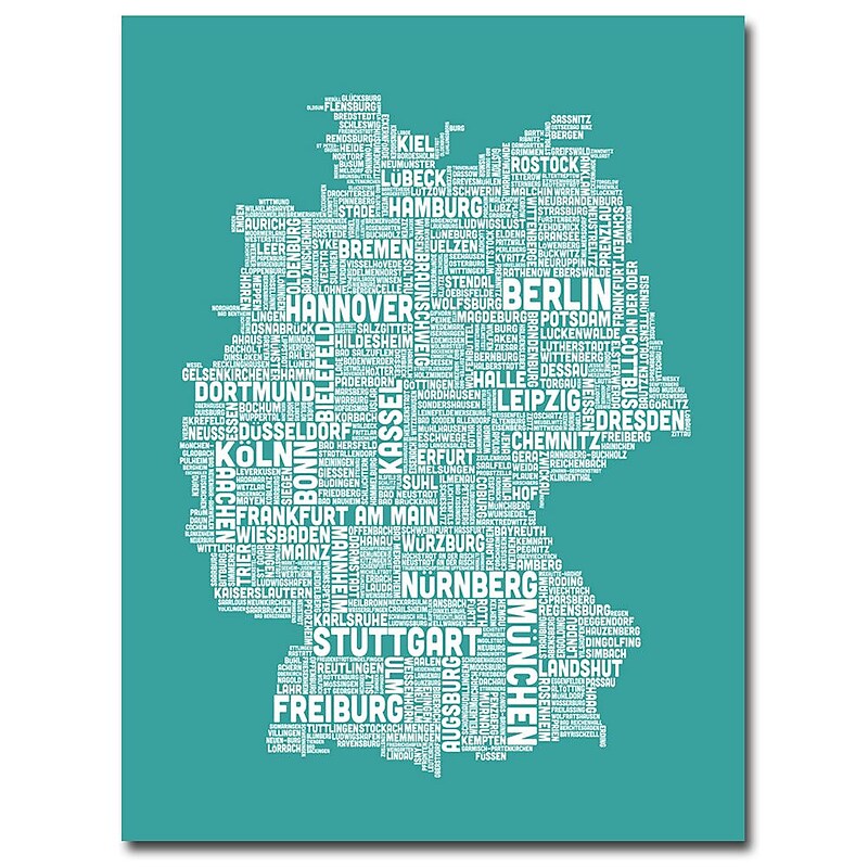 Trademark Fine Art Michael Tompsett 'Germany City Map III' Canvas Art 18x24 Inches image 1