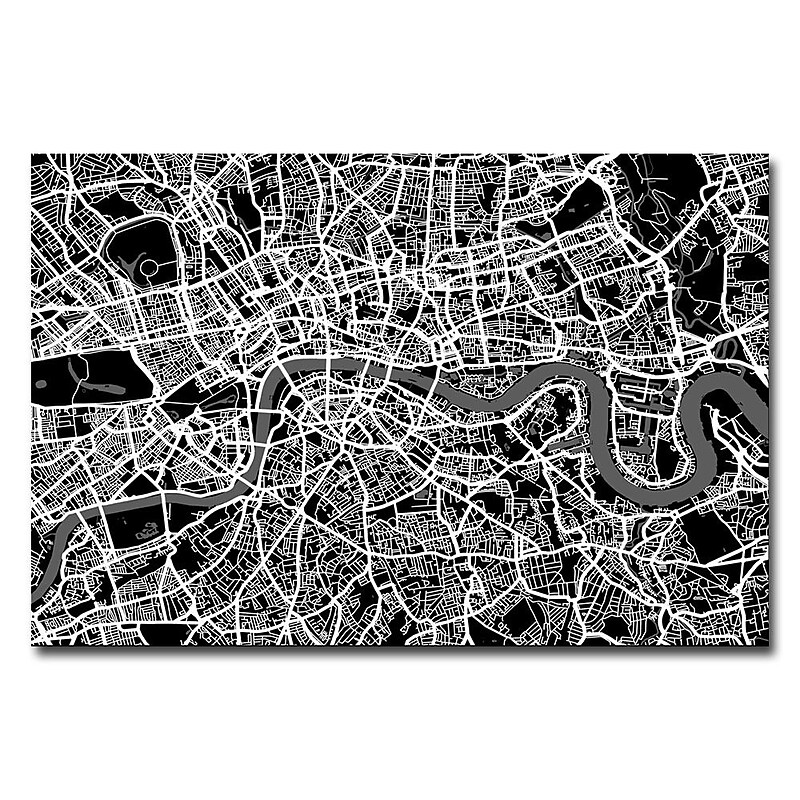Trademark Fine Art Michael Tompsett 'London Street Map I' Canvas Art 22x32 Inches image 1