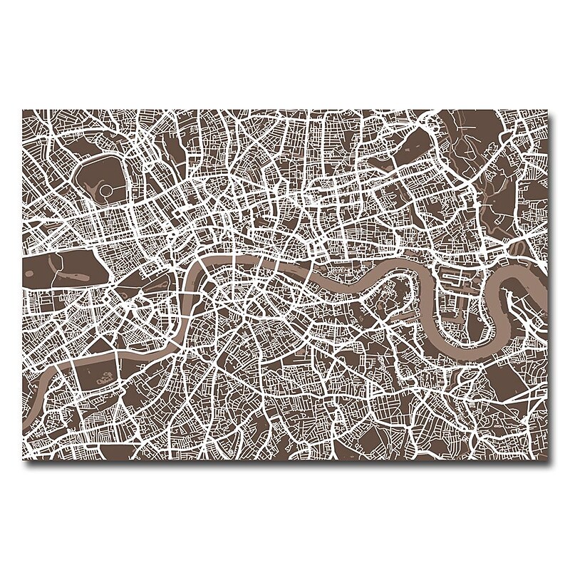 Trademark Fine Art Michael Tompsett 'London Street Map II' Canvas Art 16x24 Inches image 1