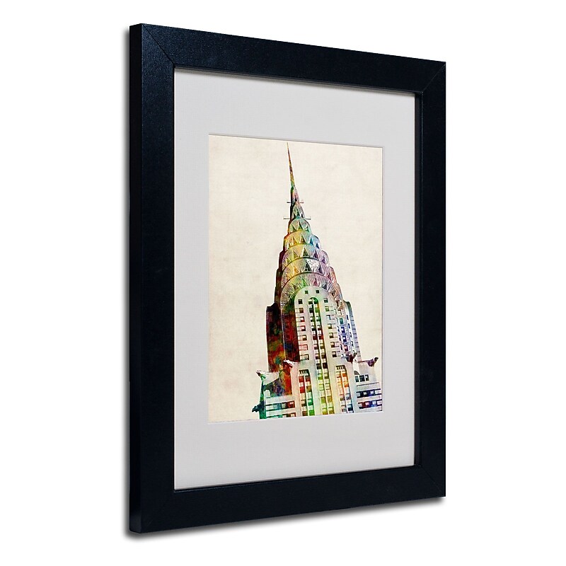 Trademark Fine Art Michael Tompsett 'Chrysler Building' Matted Art Black Frame 16x20 Inches image 1