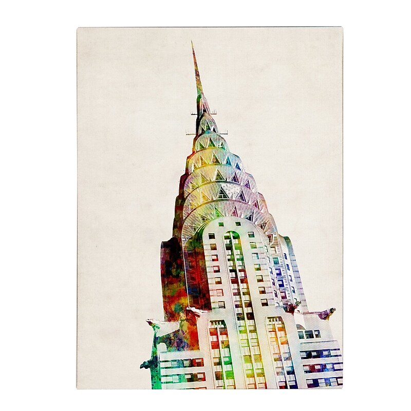 Trademark Fine Art Michael Tompsett 'Chrysler Building' Canvas Art 18x24 Inches image 1