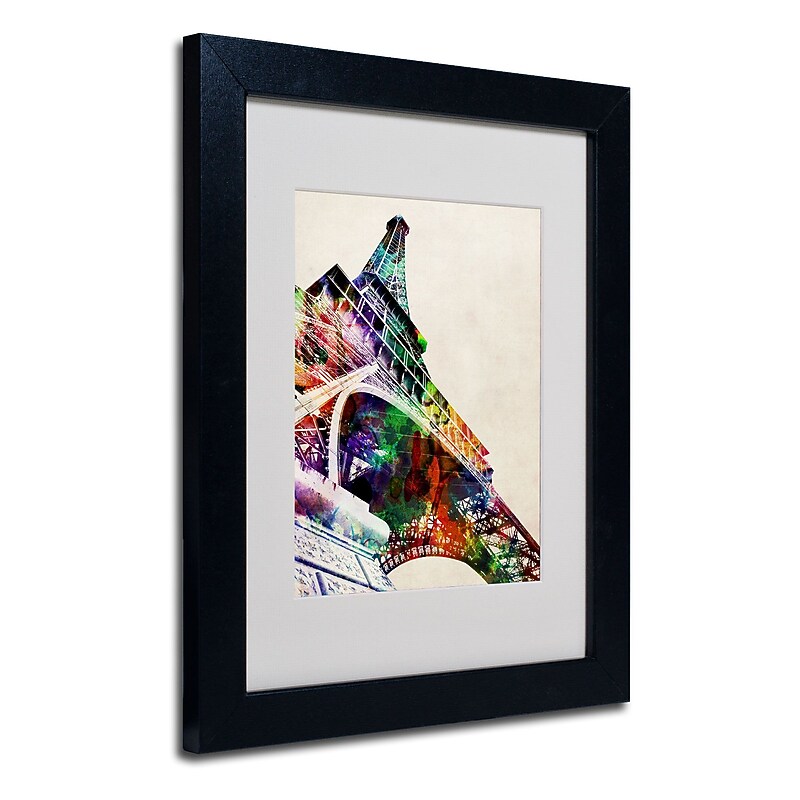Trademark Fine Art Michael Tompsett 'Eiffel Tower' Matted Art Black Frame 16x20 Inches image 1