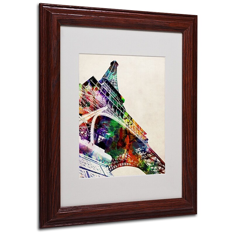 Michael Tompsett 'Eiffel Tower' Matted Framed Art - 16x20 Inches - Wood Frame image 1