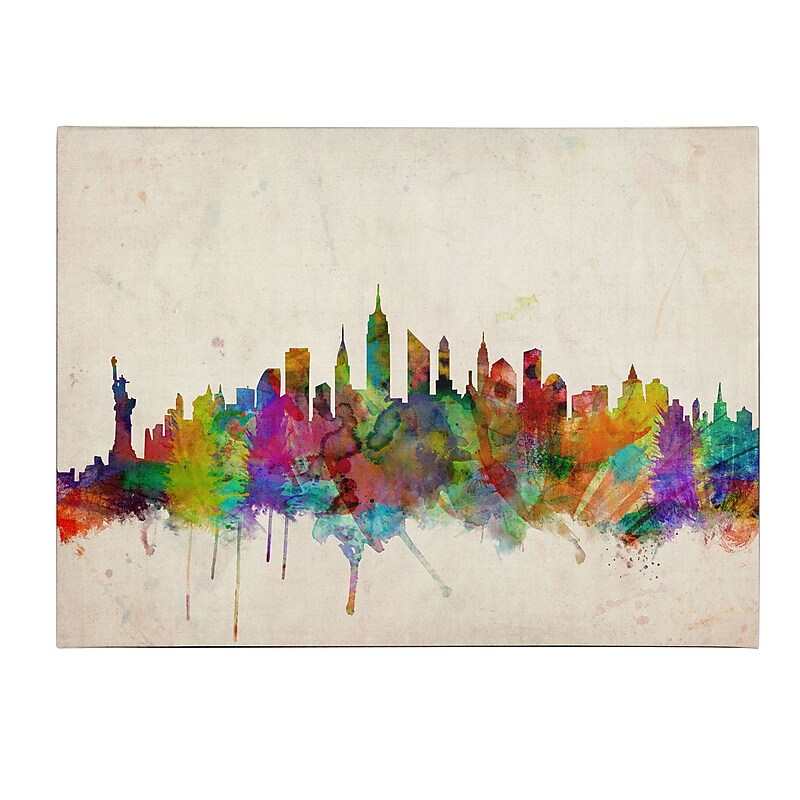 Trademark Fine Art Michael Tompsett 'New York Skyline' Canvas Art 30x47 Inches image 1