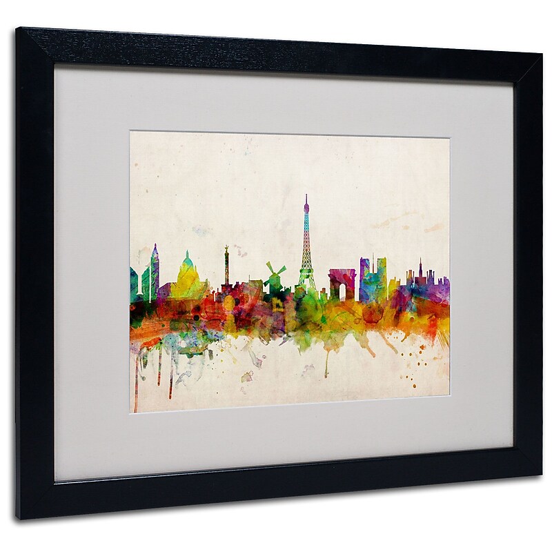 Trademark Fine Art Michael Tompsett 'Paris Skyline' Canvas Art 14x19 Inches image 1