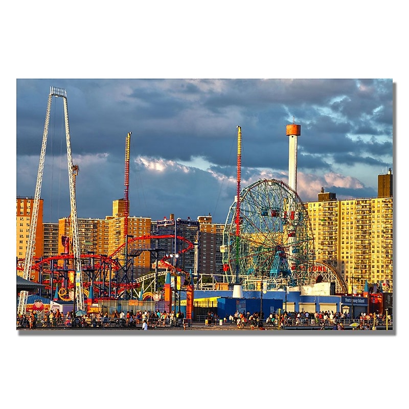 Trademark Fine Art CATeyes 'Coney Island' Canvas Art 22x32 Inches (MZ0199-C2232GG) image 1