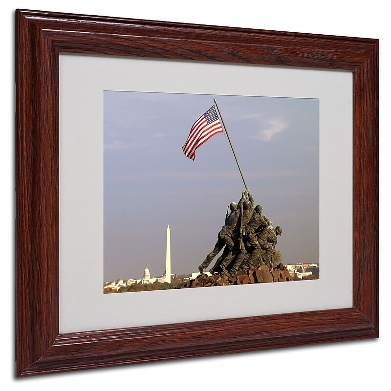 CATeyes 'Marine Corps Memorial' Matted Framed Art - 11x14 Inches - Wood Frame image 1