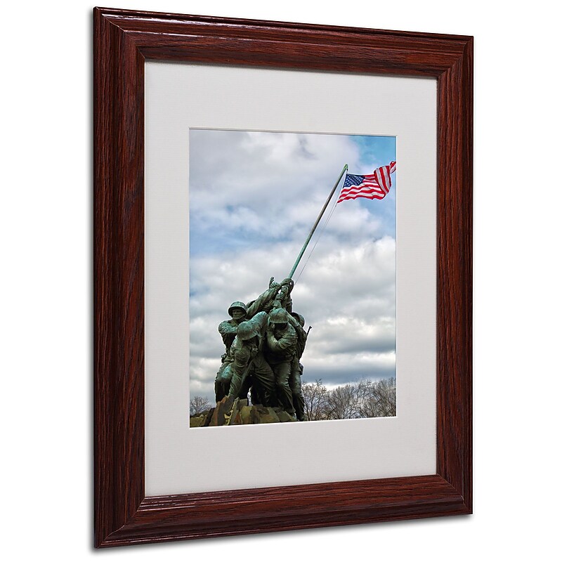 CATeyes 'Marine Corps Memorial 2' Matted Framed Art - 11x14 Inches - Wood Frame image 1