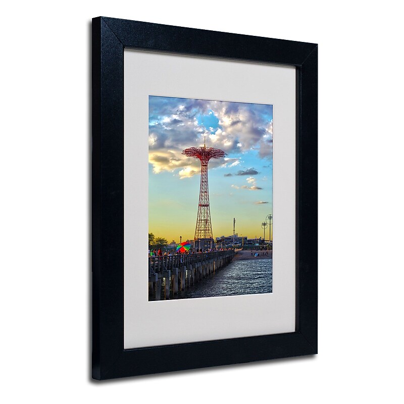 Trademark Fine Art CATeyes 'Coney Island' Matted Art Black Frame 11x14 Inches image 1