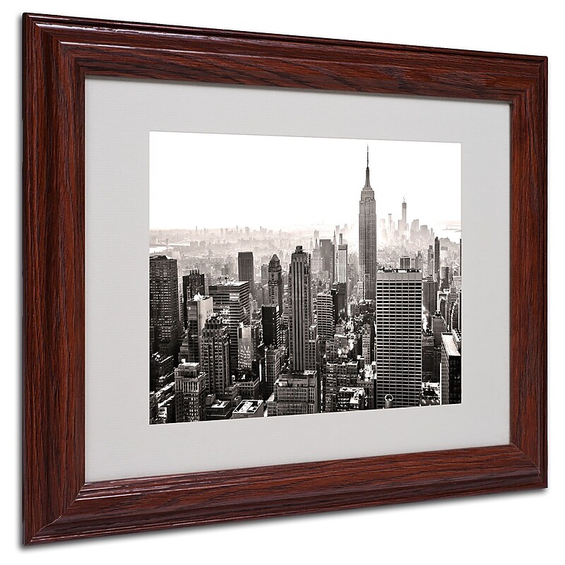 CATeyes 'Manhattan' Matted Framed Art - 11x14 Inches - Wood Frame image 1
